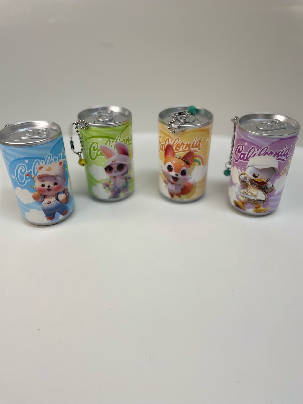 Wet Wipes Keychain - Assorted Pastel Colors Cans. Set of 4